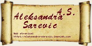 Aleksandra Sarević vizit kartica